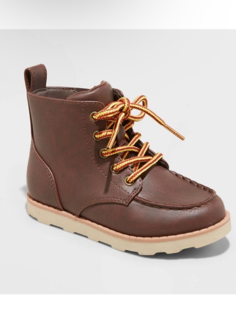 Boys Brown Greyson Lace-Up Moc Toe Boots Boy Toddler 11